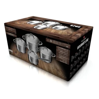 Image of BLAUMANN 8 pcs Jumbo Stainless Steel cookware Set, Gourmet Line