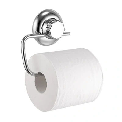 Image of MaxHold No Drilling/Suction Cup Toilet Paper Roll Holder Vaccum System Stainless Steel Never Rust Towel Hanger for Bathroom &amp; Kitchen