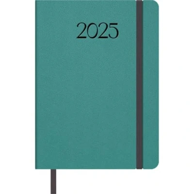 Image of Dohe 2025 Diary Day by Page, A5 Size (14 x 20 cm), 12 Months January to December, Flexible Leatherette Cover, Planner in Spanish, Office Supplies MANHATTAN Green