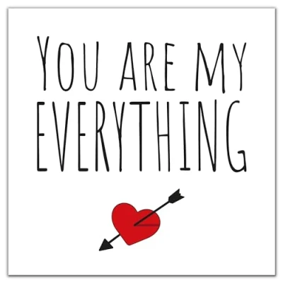 Image of Cute Valentines Day Card for Wife You are my Everything Romantic and Beautiful Girlfriend Boyfriend Partner