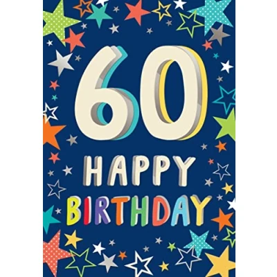 Image of Piccadilly Greetings 60th Birthday Boy Milestone Card Age 60,Approx. 7 x 5 inches