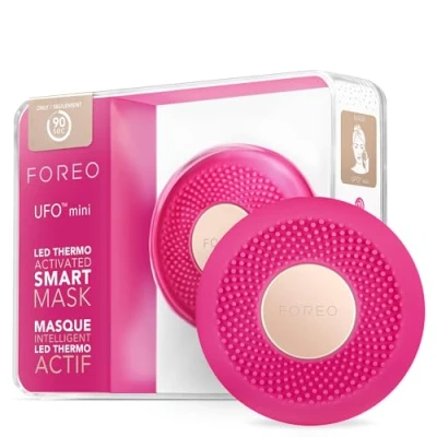 Image of FOREO UFO mini Full Facial LED Mask Treatment, Red Light Therapy, Face Masks Beauty Korean Skincare, Thermotherapy &amp; Massager, Moisturiser, Increased Skin Care Absorption, Fuchsia