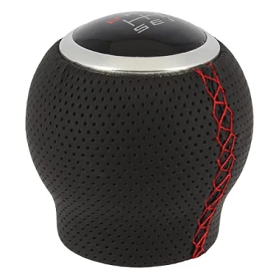 Image of Sumex PVC Universal Gear Shift Knob Cover, 19 cm Size, Black/Red