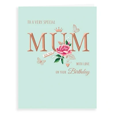 Image of Piccadilly Greetings Avant Garde Studios Classic Birthday Card Mum Green, 8 x 6 inches