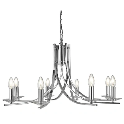 Image of Ascona 8 Light Chandelier Chrome Finish, E14