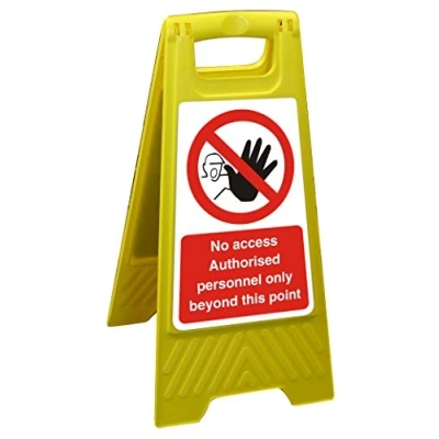 Image of Seco No Access Authorised Personnel Only Beyond This Point Floor Standing Sign, 300mm x 600mm Polypropylene