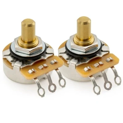 Image of CTS 450G A250K Pots Brass Solid Short Shaft 1/4 Inch 10% Audio Taper Potentiometers for Electric Guitar Bass (Set of 2)