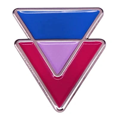 Image of Triangle Gay Pride Enamel Pins Brooches LGBT Rainbow Flag Brooch Badge LGBTQ Lesbian Lapel Pin Fashion Alloy Metal Jewelry for Clothes Bags Decoration
