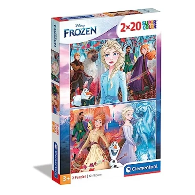 Image of Clementoni 24759 Supercolor puzzle Disney Frozen 2 x 20 pieces Made in Italy jigsaw children age 3