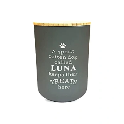 Image of History &amp; Heraldry Personalised Dog Treat Jar Luna