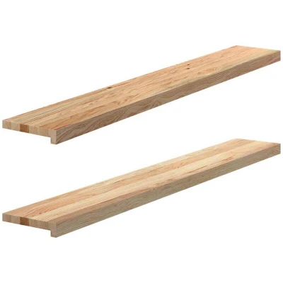 Image of vidaXL Window Sills 2 pcs Untreated 140x20x2 cm Solid Wood Oak