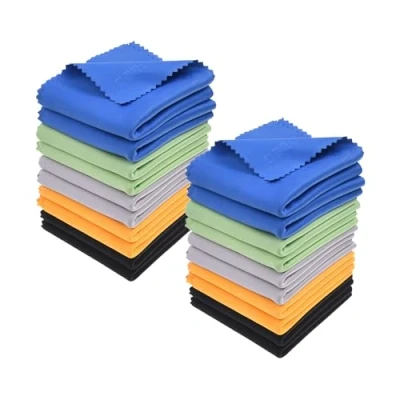Image of Microfiber Cleaning Cloth 12x12 Inch Pack of 20 Large Cloths for Electronics and Monitors