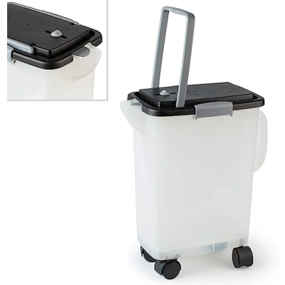 Image of PetFusion Portable Dog Food Storage Pet Container For Dry and Cat Heavy Duty Bin With Wheels 10kg (42 x 30 48cm)