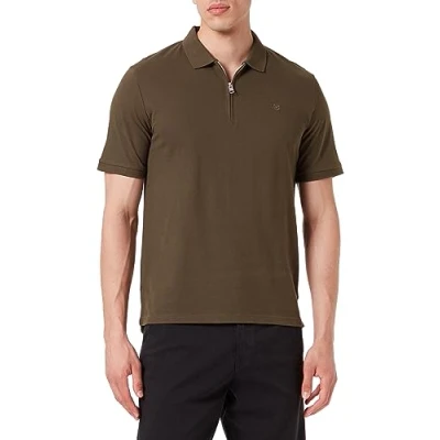 Image of JACK &amp; JONES Men&#039;s Jprblascott Zip SS Polo Sn Shirt, Grape Leaf, L