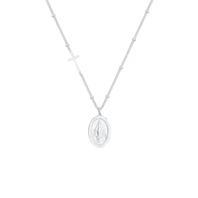Image of Elli Women&#039;s Necklace Lady Picture Cross Pendant Trend Blogger in 925 Sterling Silver, 450, None