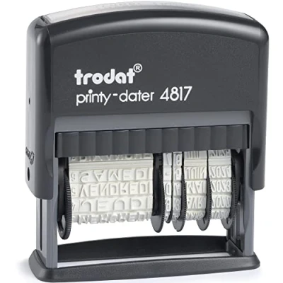Image of Trodat TS 120243 Printy 4817 Dial A Phrase Self inking Dater Stamp, Black