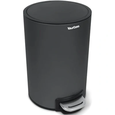 Image of YourCasa® Bathroom Waste Bin [5L] Elegant Design Small Cosmetic with Lid and Soft Close Toilet Removable Inner Bucket (Anthracite)