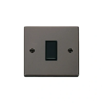 Image of Click Deco 1 Gang 2 Way 10AX Switch Black Nickel Inserts