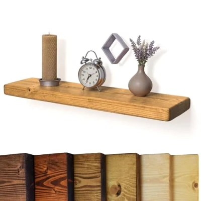 Image of Chunky Rustic Floating Shelf 9x2, Dark Oak, 40cm