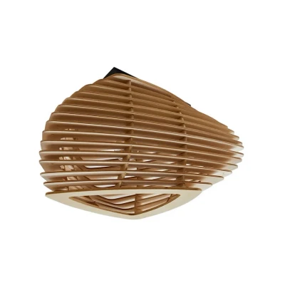 Image of Lindby Sanza ceiling light, 50 cm, wood, curved