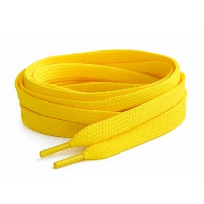 Image of Smart laces 120cm / 47 Yellow Coloured Flat Trainer Shoe ideal replacement for Converse, Nike, Adidas, Vans, Reebok, Puma, adults or kids Shoelaces