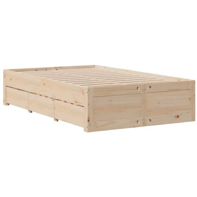 Image of vidaXL Bed Frame without Mattress with Drawers 135x190 cm Double Solid Wood Pine