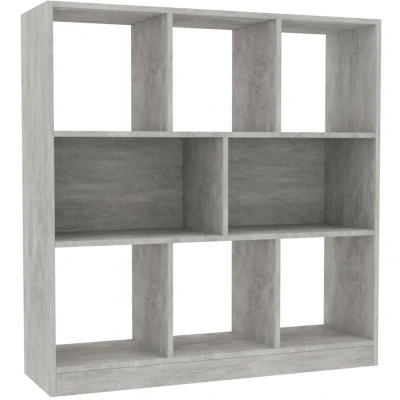 Image of vidaXL Book Cabinet Concrete Grey 97.5x29.5x100 cm Engineered Wood
