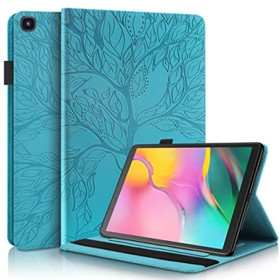 Image of Succtop Galaxy Tab A 2019 10.1 Case PU Leather Cover Flip Stand Function Wallet Tablet Protective with Card Slot, Pen Holder for Samsung Inch SM T510/SM T515 Blue