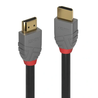 Image of Lindy 0.3m High Speed HDMI Cable, Anthra Line, Premium Design Ethernet, 4K 60Hz 2.0 18G 3D 1080p 120Hz 144Hz HDR ARC CEC ATC Tested TV OLED Monitor Xbox PS4 PS5 Blu ray Soundbar,Black