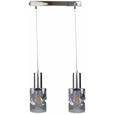 Image of Cross Bar Pendant Ceiling Light Dark Silver, 50cm, 2x E27