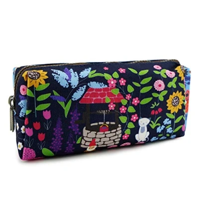 Image of LParkin Cute Garden Gnome Canvas Pencil Case Pen Bag Pouch Gadget Box Stationary Makeup Cosmetic