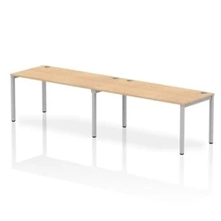 Image of Impulse Bench Single Row 2 Person 1600 Silver Frame Desk Maple