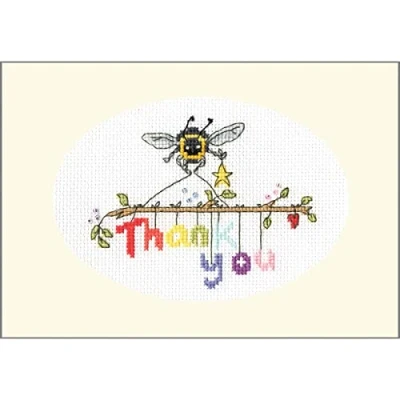 Image of Bothy Threads Cross Stitch Greetings Card Kit Bee ing Thankful