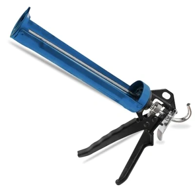 Image of G4GADGET Heavy Duty Blue Caulking Gun 310ml Strong Skeleton Frame for Sealants, Silicones &amp; Adhesives Professional Grade with Smooth Rod, Ergonomic Grip Precision Flow Control
