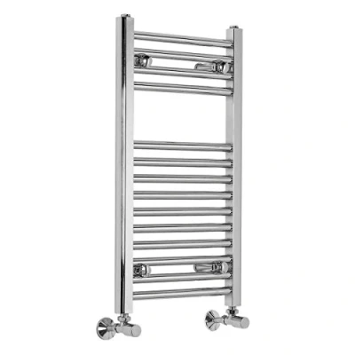 Image of Warmehaus Contemporary Bathroom Straight Heated Warming Towel Rail Radiator Rad 700 x 400 mm Chrome