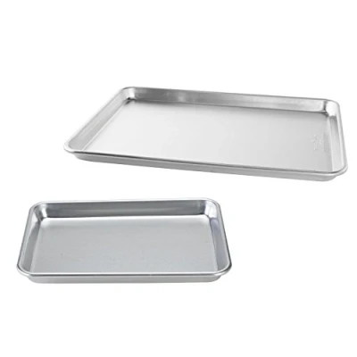 Image of Nordic Ware Natural Aluminum Commercial Baker&#039;s Half Sheet and Quarter by