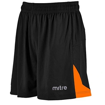 Image of Mitre Men Prism Football Training Shorts Black/Tangerine X Small