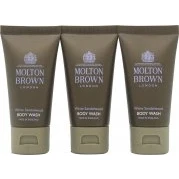 Image of Molton Brown White Sandalwood Body Wash Gift Set 3 x 30ml