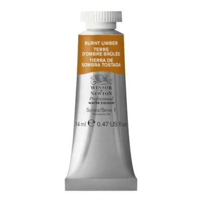 Image of Winsor &amp; Newton 14 ml Tube Professional Water Colour Paint, Burnt Umber