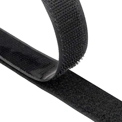 Image of Hook and Loop Strip Tape, 8M Double Sided Sticky Self Adhesive Back Fastening Tape (Black)