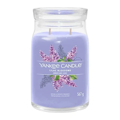 Image of Yankee Candle Signature Scented Lilac Blossoms Large Jar with Double Wicks Soy Wax Blend Long Burning Perfect Gifts for Women