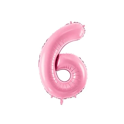 Image of Premium Giant XXL Foil Balloon Number&quot;6&quot; Pastel Pink, 86 cm (34&quot;)
