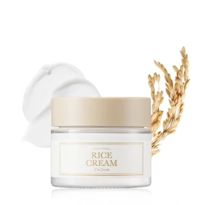 Image of I&#039;m from Rice Cream 1.69 Ounce, 41% Bran Essence with Ceramide, Glowing Look, Improves Moisture Skin Barrier, Nourishes Deeply, Soothing to Even Out Tone, Valentine&#039;s Gift