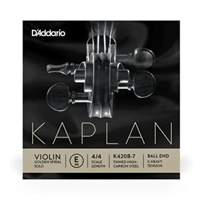 Image of D&#039;Addario Kaplan Golden Spiral Solo Violin String Single E K420B 7 Strings 4/4 Scale, Extra Heavy Tension, Ball End