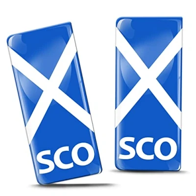 Image of 2 x 3D Gel Silicone Scotland Badge Car Number Plate Self adhesive Stickers Scottish Flag UK Decals QS 11