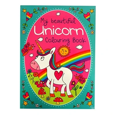 Image of Martello A4 &#039;My Beautiful Unicorn&#039; Colouring Book 70 Designs to Colour Stocking Filler
