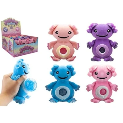 Image of Assorted Colours Jellyroos Axolotl with Beads Inside (15 cm) 1 Pc. Adorable Toy, Perfect Stress Reliever, Party Favor, Collectible, &amp; Gift for Kids Adults