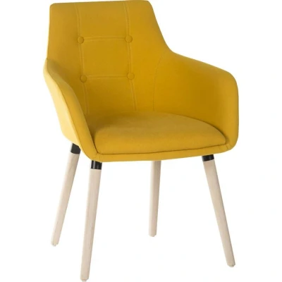 Image of TEKNIK 4 Legged Fabric Reception Chair Yellow