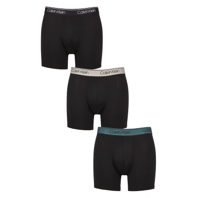 Image of Calvin Klein Underwear Micro Boxer Brief 3 PACK Pants black/ash/mediterranea, Men&#039;s, Size: Small, Black/ash/mediterranea