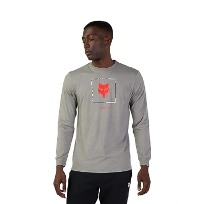 Image of Fox Racing Men&#039;s Standard Atlas LS PREM TEE, Heather Graphite, Large